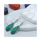 Stone Earrings Drop Stone Silver Hook Stone Teardrop Charm Earrings Wholesale Statement Drop Earrings For Women