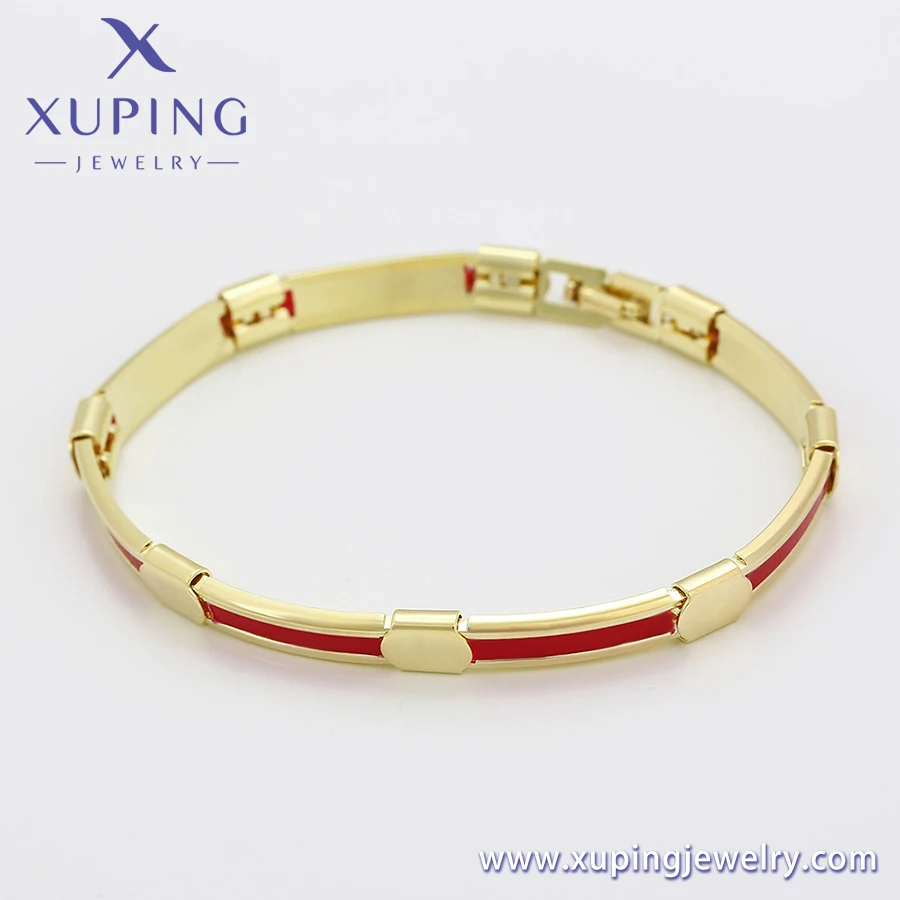 A00766772 Xuping jewelry exquisite elegance 14K gold red line new design versatile necklace bracelet earrings three-piece set