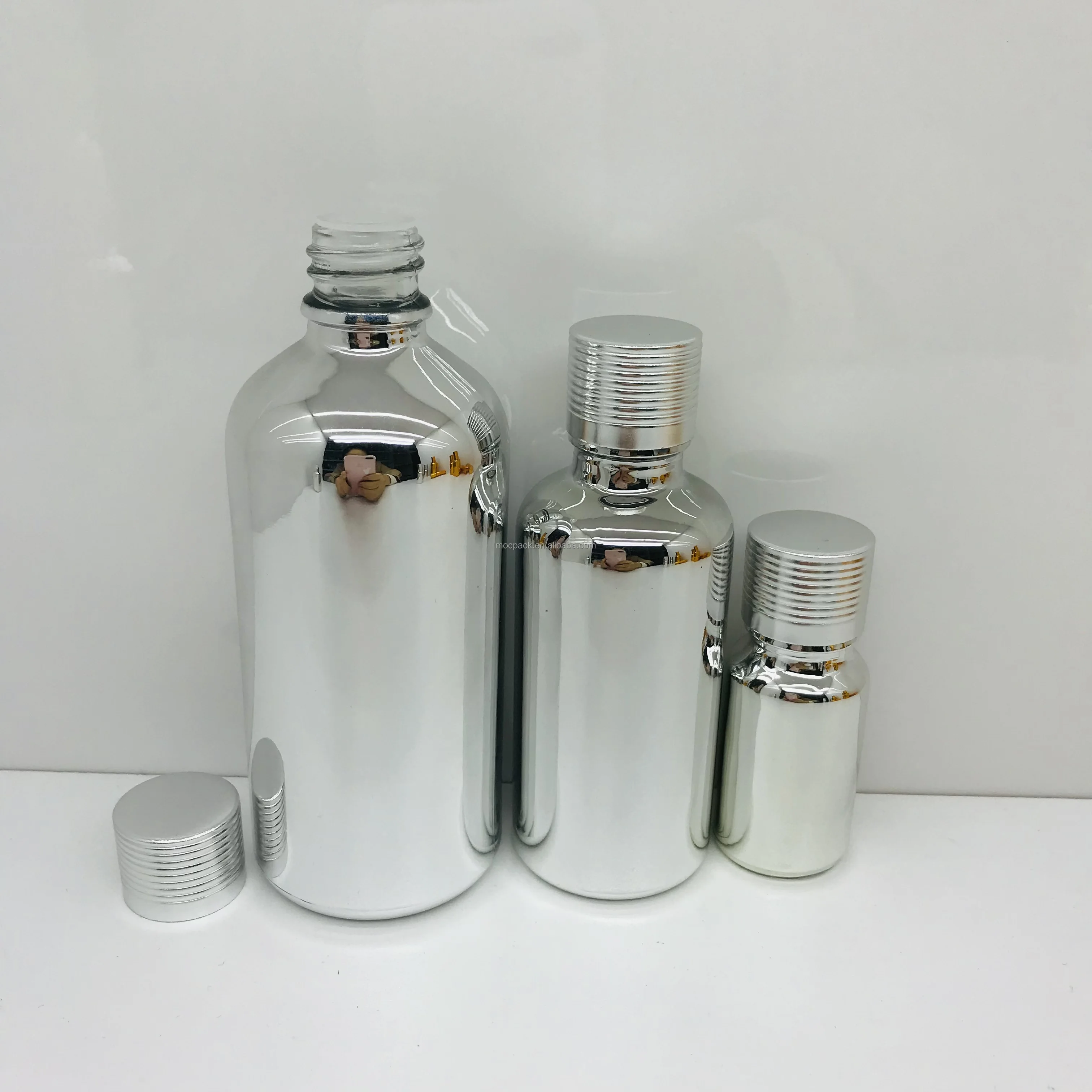 product electroplating silver glass essential oil bottle perfume bottle with orifice reducer 10ml 15ml 20ml 30ml 50ml 100ml-28