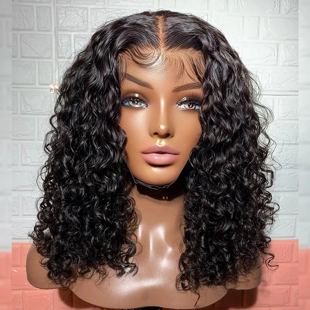 Hot Selling Factory Cheap Short Curly Human Hair Wigs 13x4 Lace Front Color Bob Wig With Preplucked Hairline For Womens