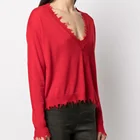 Winter Pullover Spring And Autumn Winter Women's Sweater Broken Edge Personality Solid Color Pullover
