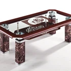 Furniture High Quality Modern Living Room Furniture Design Round Mirror Glass Tea Table Set Wooden