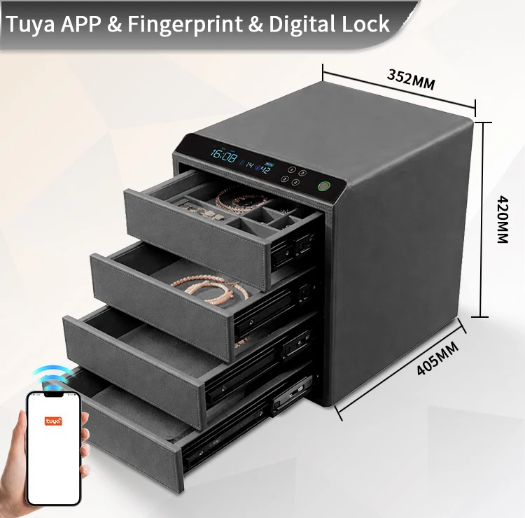 dr 1274 ft ceqsafe smart biometric fingerprint electronic safe box smart hidden diversion steel safe for home and hotel use-34