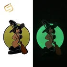 Pin Pins Enamel Personalized Personalized Free Sample Enamel Pin Custom Hard Glow In The Dark Witch Hat Enamel Pin