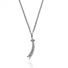 Necklace Inspire Stainless Steel Jewelry VERTICAL ZULFIQAR SWORD Arabic Allah Pendant Arabic Characters Necklace