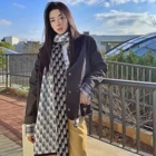 Pattern Scarf Unisex Knitted Outdoor Winter Shawl Knitted Letter Pattern Scarf