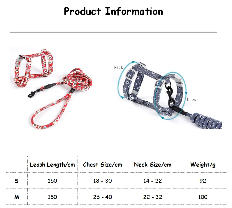 Fully Adjustable Vest Dog Harness with Leash Durable Colorful Nylon Harness Set