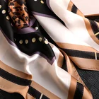 Factory Direct Fashion Silk Satin Square Scarf Custom Leopard Polka Dot Pattern Sunscreen Silk Scarf