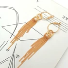 Hoop Chain Drop Earring New Style Customized Alloy Hoop Fashionable Long Vintage Plating Gold Chain Earring