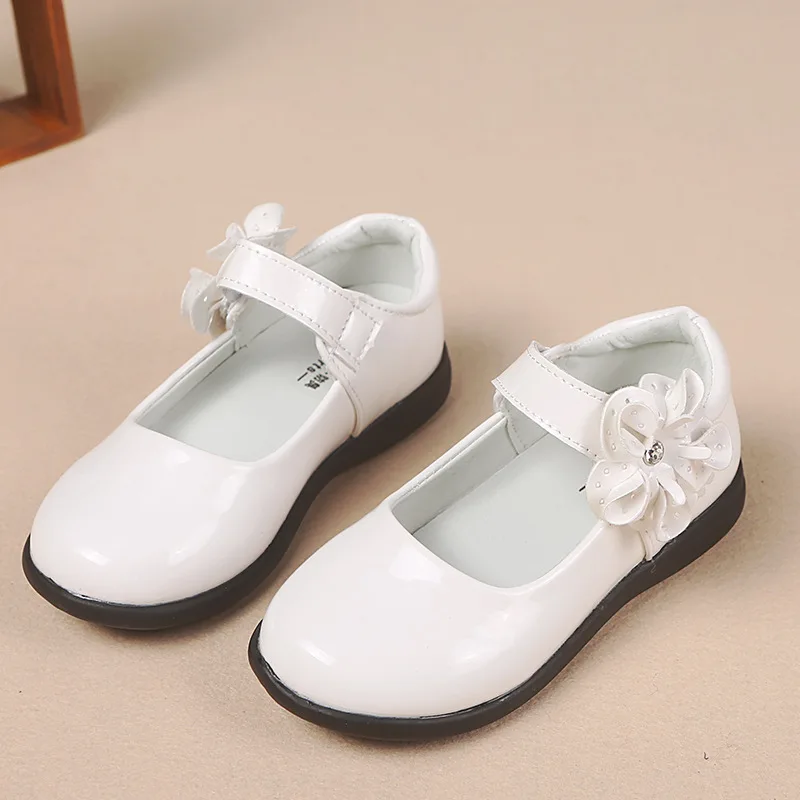 New 2022 Girl's Princess Shoes Flower Mary Jane Flat Shoes For Girl Pu