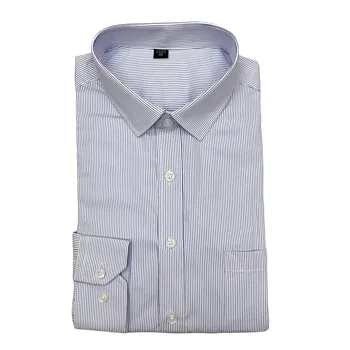 OEM ODM Striped Cotton Polyester Woven Business Formal Casual Long Sleeve Mens Dress Shirts