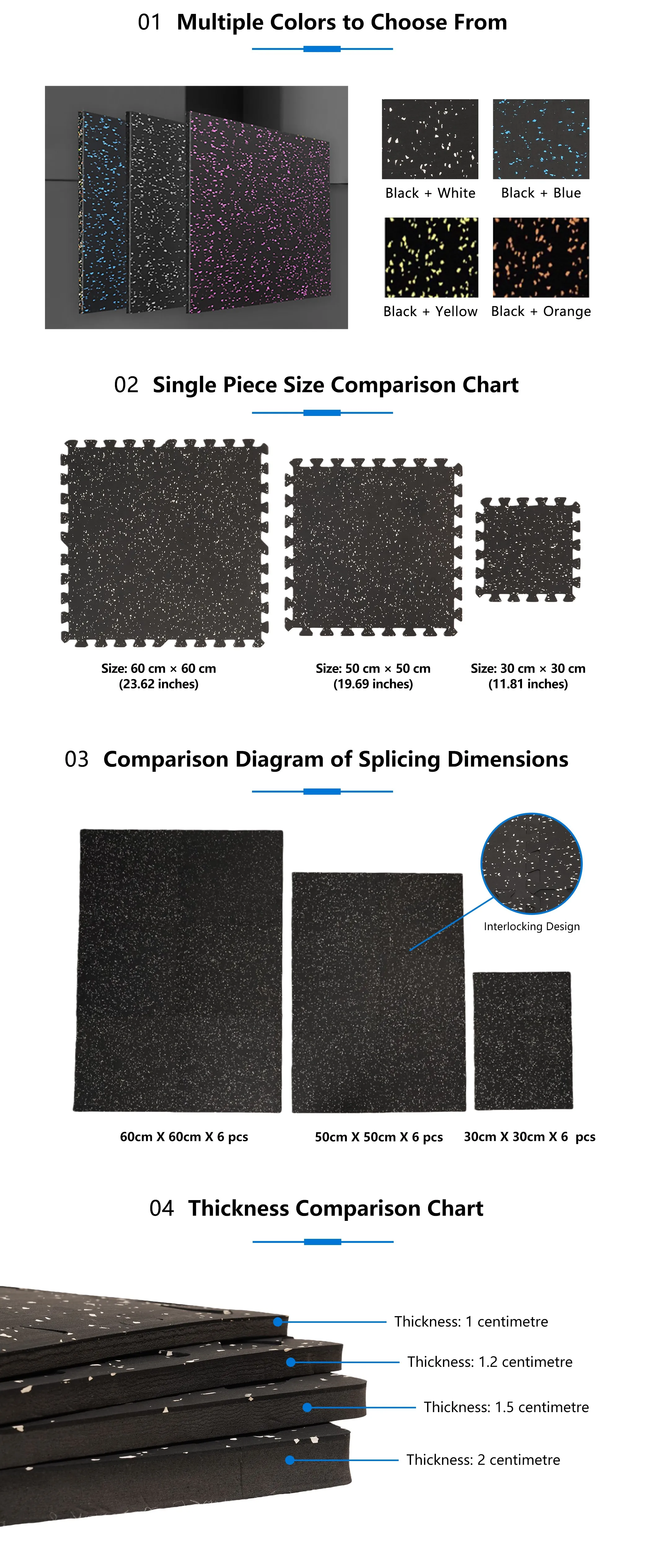 Hydefoam Customizable EVA+Rubber Gym Flooring Mats Household Sport Mat Anti slip Sound-Insulating Gym Absorber Playground details