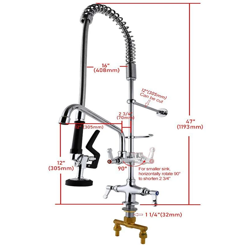 Deck Mounted Type Kitchen Commercial Faucet Pre Rinse Sink Faucet Restaurant Hotel Application Tap 13 Deck Mounted Type Kitchen Commercial Faucet Pre Rinse Sink Faucet Restaurant Hotel Application Tap