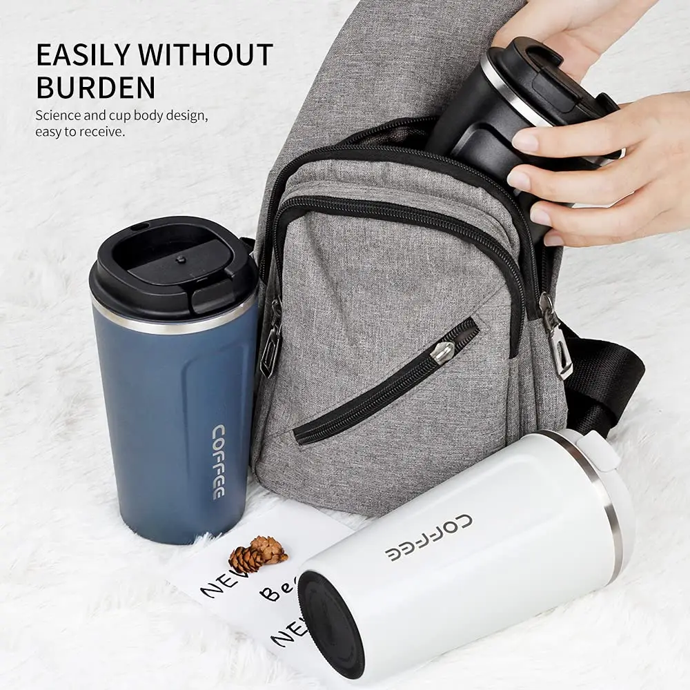 sublimation 500ml eco-friendly double-layer stainless steel travel coffee mug vacuum insulated reusable car cup with lid