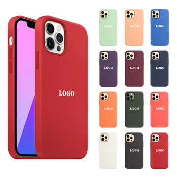 High Quality Official Same Original Liquid Silicone Cover With LOGO Cell Phone Case For iPhone X XR XS 11 12 13 14 Mini Pro Max