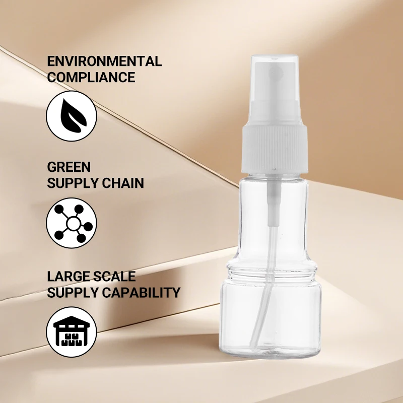 Wholesale Airless Pump Dispenser Plastic Bottle With Fine Mist Nozzle 30ml PET Cosmetic Spray Bottle for Facial Skincare details