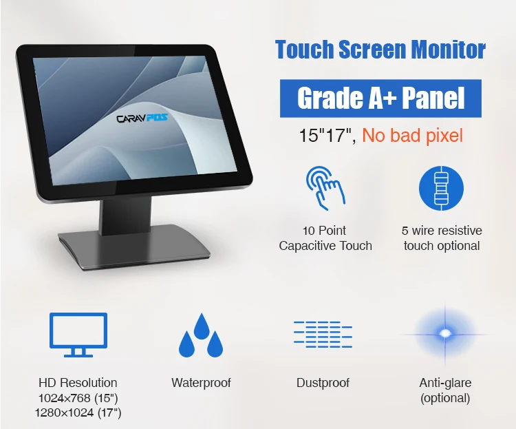 Factory 15 Inch Pos Lcd Tft Touchscreen Full Flat Hd Panel Capacitive