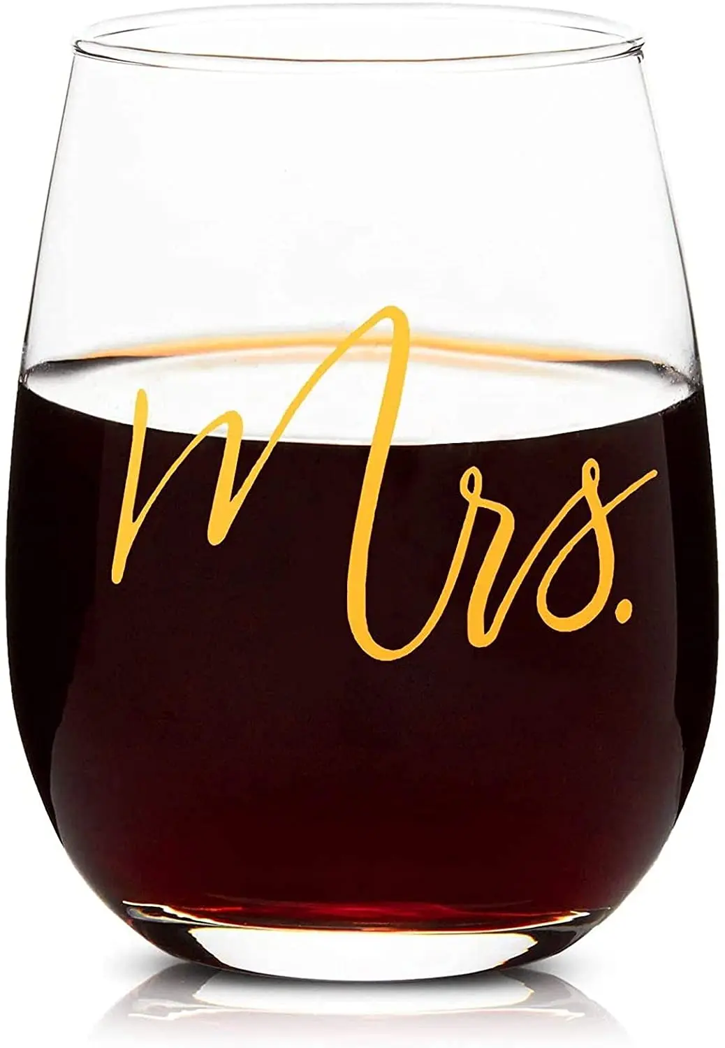 Customization Mr. and Mrs. Stemless Wine Glasses Approximate 16-Ounce Capacity