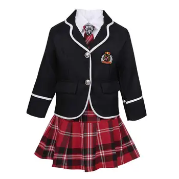 Custom Design Wholesale Long Sleeves Shirt Blazer Suit Mini Skirt/pants Tie Sexy Japanese School Girl Uniform