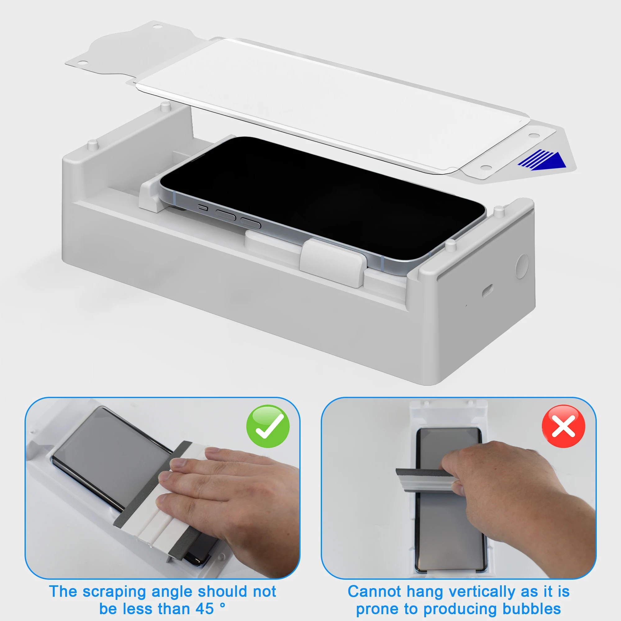 product anti dust screen protector installation kit for iphone 13 14 15 pro max 3d radian dust free tool made of tpu-8