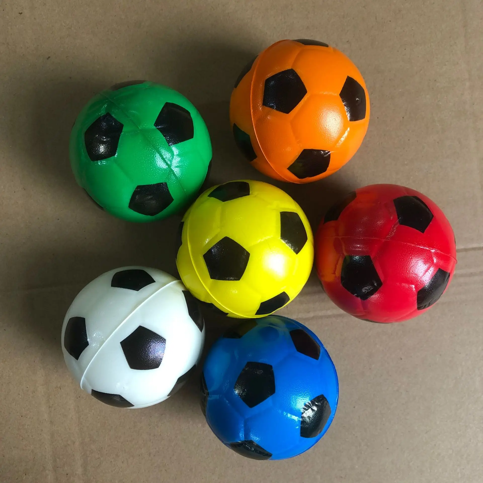 6.3CM Football Shape Foam Balls Soccer Shape Toy Ball PU Foam Stress Ball Toy