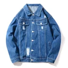 Baseball Spring Stylish Design Fancy Sports Streetwear Patch Bluejeans Boys Mens Male Denim Baseball Jackets For Men
