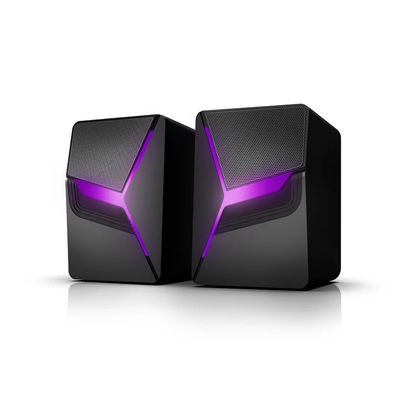Laptop Pc Usb Power Audio Rgb Led Light Desktop Gaming Accessories Speaker Computer Portable Active 2.0 Stage Bluetooth Speaker