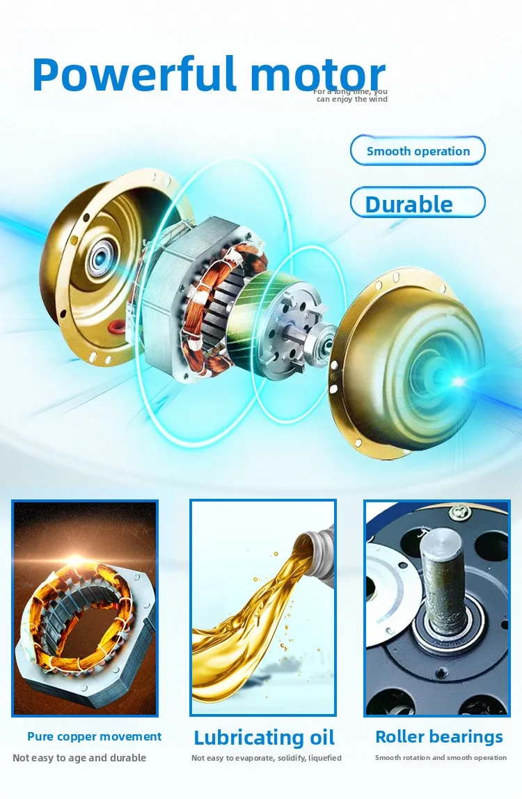 Oscillating Air Cooling Fan, Wall, Electric, Metal - detail 4