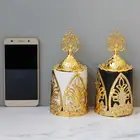 Company Popular Zen Hotel Gold Ceramic Base With Metal Holder Arabic Incense Burner