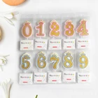 Gold Candle Gold Powder Crown Number Baking Cake Decoration Supplies Party Dessert Table Lighting In Digital Scented Candle