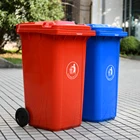 Outdoor Park Dustbin Custom Logo 240 Liter Outdoor Park Plastic Dustbin With Wheels