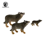 Carving Factory Handmade Wooden Decorations Handicraft Carving Wolf Deco Natural