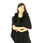 Women's Cape Women's Luxury 100% Pure Cashmere Cape With Fur Trim Autumn Winter