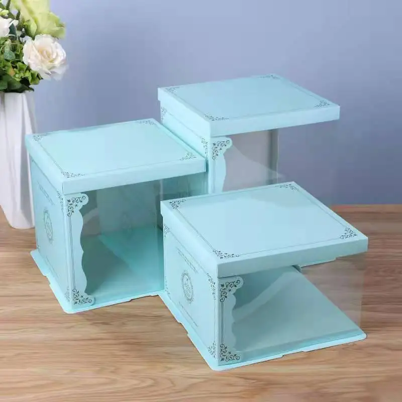 Cake Box Transparent Clear Tall Wedding Plastic Box Custom Wholesale