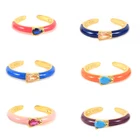 Gold Diamond ROXI Luxury Hot Selling 18K Gold Plated Diamond Enamel Fashion Ring Jewelry