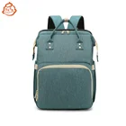 Bag Fashion Genuine Leather Diaper Bed Bag Set Baby Travel Nappy Bag For Baby