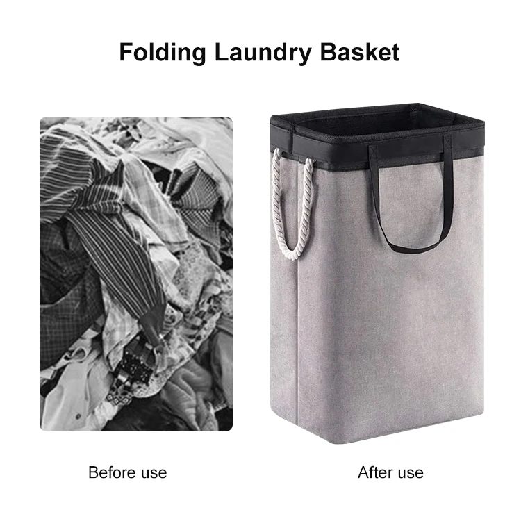 Folding Laundry Basket with Lid Laundry Hamper with Handles for Clothes and Toys Laundry Basket Hamper with Removable Bag