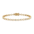 White Gemnel Custom Fashion Jewelry Synthetic Diamond Chain 14k 18k White Pear Cubic Zircon Tennis Bracelet