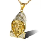 Hip Hop 925 Silver Iced Out Skull Pendant Charm Hip Hop Pendant Custom