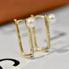 Gold Earrings Earrings 18K Real Gold Luxury Fashion Style Natural Diamond Pearl Earrings