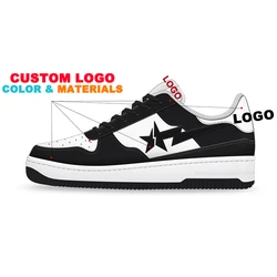 Custom logo Brand Casual Low Price Leather Fashion Sneakers Kids Womens female Ladies Mens Sports Skateboard Shoes with logo