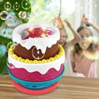 Toy Kids Portable Automatic Bubble Machine With Lights And Happy Birthday Song Celebration Cake Birthday Toy For Kids