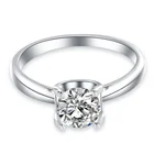 Silver Ring JZY007 Classic Round 1 Carat Moissanite Women's Sterling Silver Engagement Wedding Ring