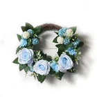 Blue 2021 New Style 18 Inches Blue Rose Flower Home Decoration Gift And Craft Decorative Wreaths