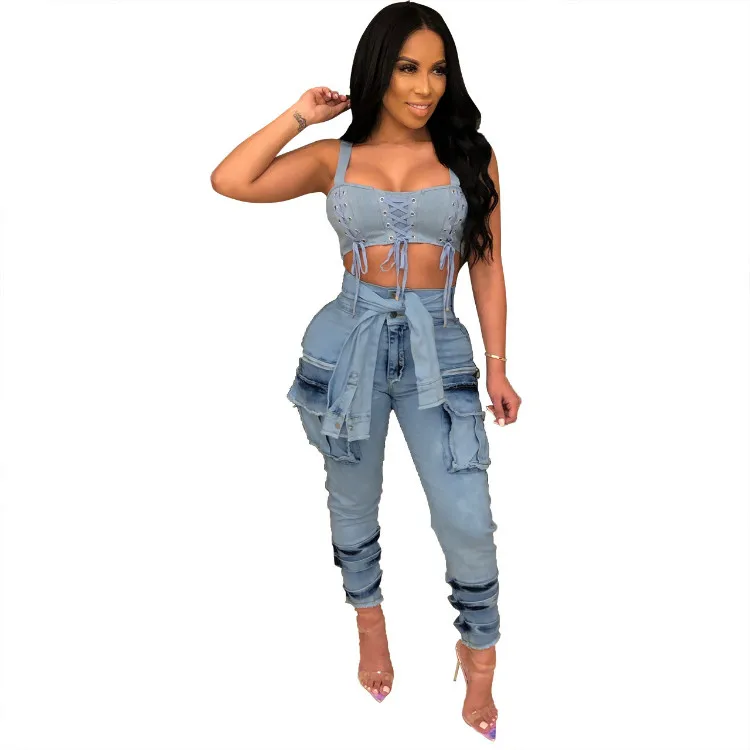 2020 Unique Design Denim Jeans Cargo 