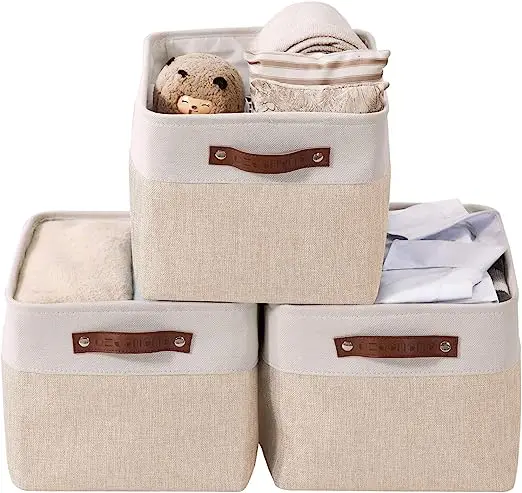 Storage Bins Fabric Storage Basket for Shelves for Organizing Closet Shelf Nursery Toy Decorative Linen Closet Organizers with H