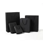 Kraft Craft China High End Cardboard Black Kraft Gift Craft Shopping Paper Bag Custom Craft Paper Bags With Logo Printed