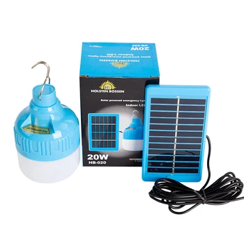 Hb020 20w Solar Led Camping Light Usb Recharge Bulb Set Solar Emergency Light With Solar Panel