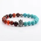 Round Gemstone High Quality 8mm Round Natural Tiger Eye And Onyx Gemstone Beads Bracelet