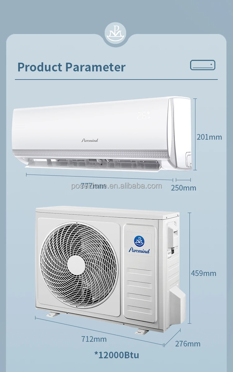 Puremind High Quality 9000btu 12000btu Split Wall Mounted Air